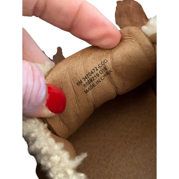 Frye Gia Moto Cognac Leather Sherpa Shearling Low Top Sneaker Shoe Size 8M - Picture 8 of 9